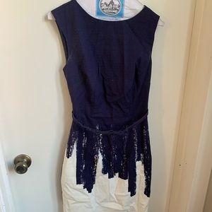 hobbs | Dresses | Hobbs Navy And White Work Dress Size 4 | Poshmark